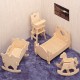 Mebelki - pokój dziecięcy -  drewniane puzzle 3D (A)